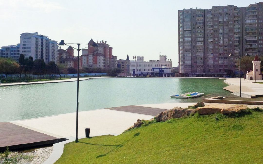 Recreational lake at Baku Diplomatic University